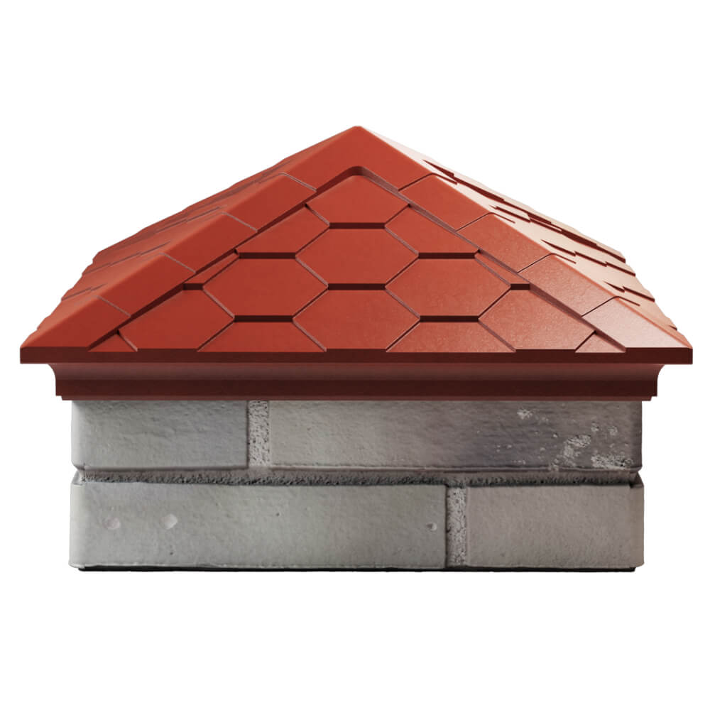 Колпак Zking Эверест Красный на столб 1.5х1.5 кирпича (390х390мм) Октябрьский фото