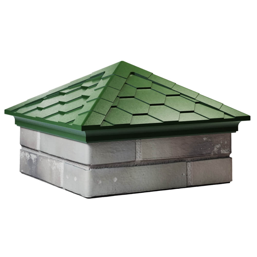 Колпак Zking Эверест Зеленый на столб 1.5х1.5 кирпича (390х390мм) в Октябрьском фото