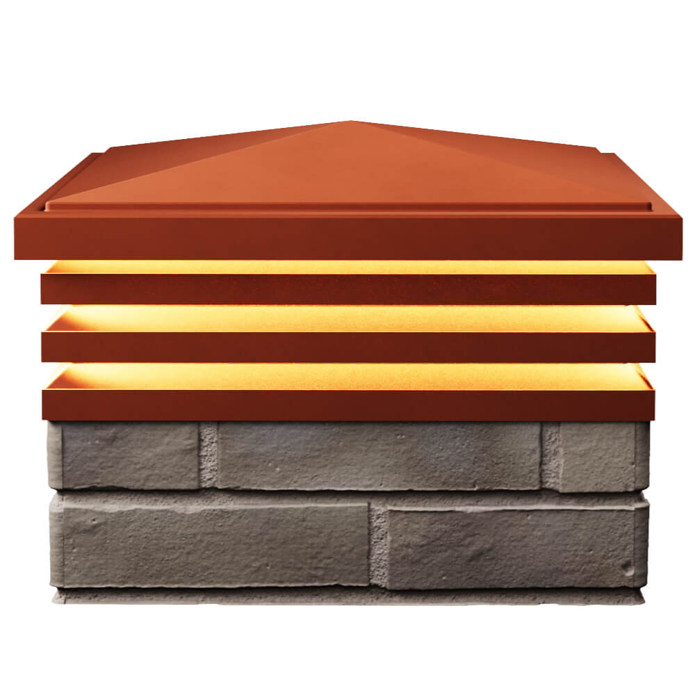 Колпак Zking Бона ХайТек Красный на столб 1.5х1.5 кирпича (385х385мм) с подсветкой в Октябрьском фото