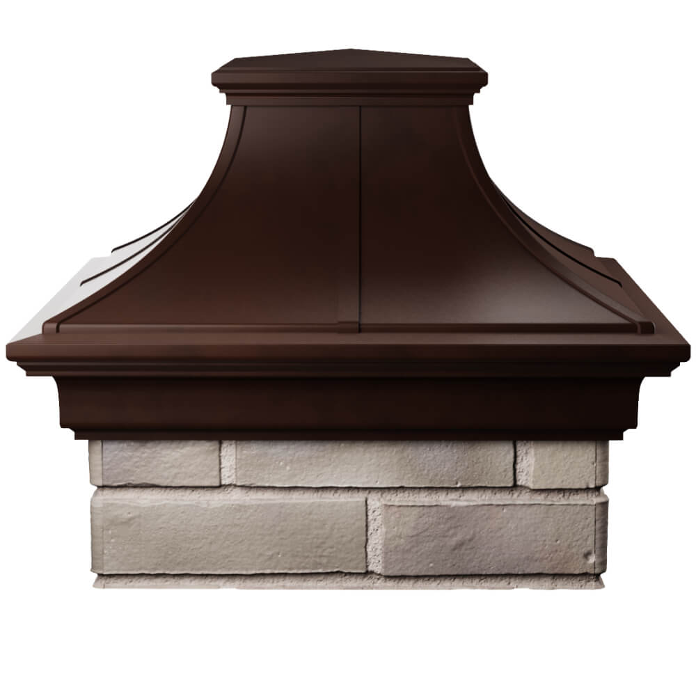 Колпак Zking Монблан Премиум Коричневый на столб 1.5х1.5 кирпича (385х385мм) Октябрьский фото