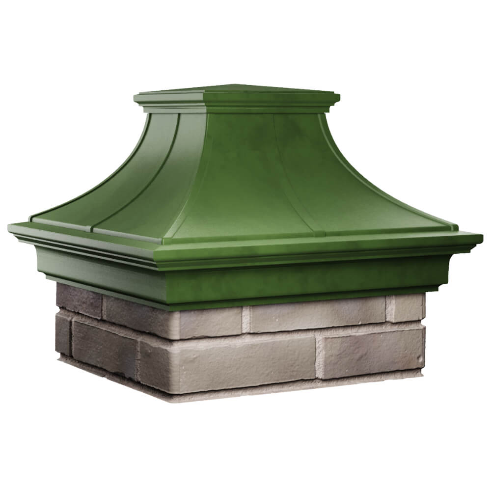 Колпак Zking Монблан Премиум Зеленый на столб 1.5х1.5 кирпича (385х385мм) в Октябрьском фото
