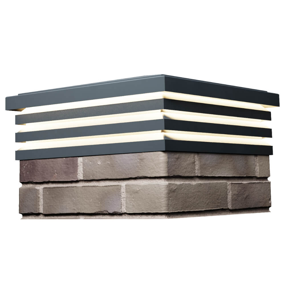 Колпак Zking Бона ХайТек Серый на столб 1.5х1.5 кирпича (385х385мм) с подсветкой в Октябрьском фото