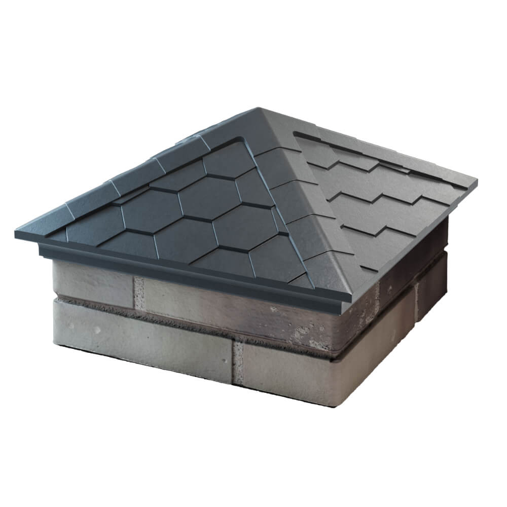 Колпак Zking Эверест Серый на столб 1.5х1.5 кирпича (390х390мм) в Октябрьском фото