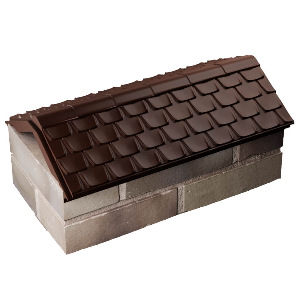 Парапет Zking Эльбрус Коричневый с посадкой на 1 кирпич (255мм) в Октябрьском фото
