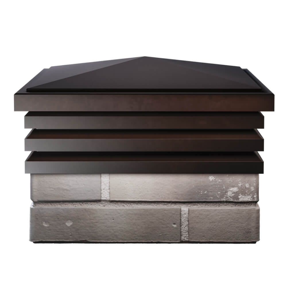 Колпак Zking Бона ХайТек Коричневый на столб 1.5х1.5 кирпича (385х385мм) Октябрьский фото