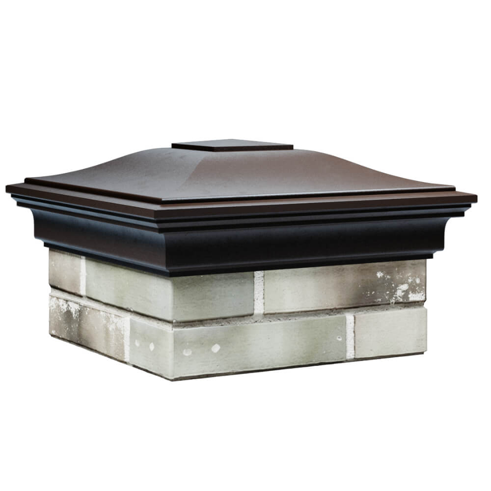 Колпак Zking Монблан Коричневый на столб 1.5х1.5 кирпича (385х385мм) в Октябрьском фото