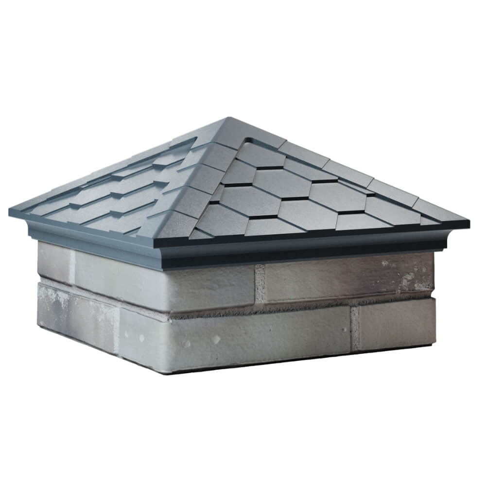 Колпак Zking Эверест Серый на столб 1.5х1.5 кирпича (390х390мм) в Октябрьском фото