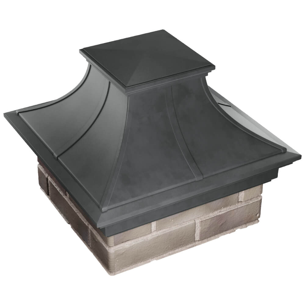 Колпак Zking Монблан Премиум Серый на столб 1.5х1.5 кирпича (385х385мм) в Октябрьском фото