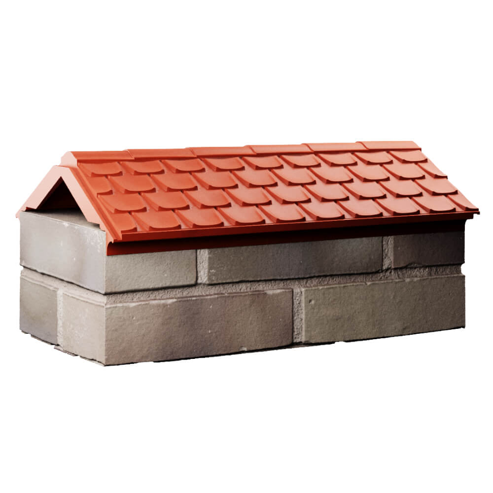 Парапет Zking Эльбрус Красный с посадкой на 1 кирпич (255мм) Октябрьский фото