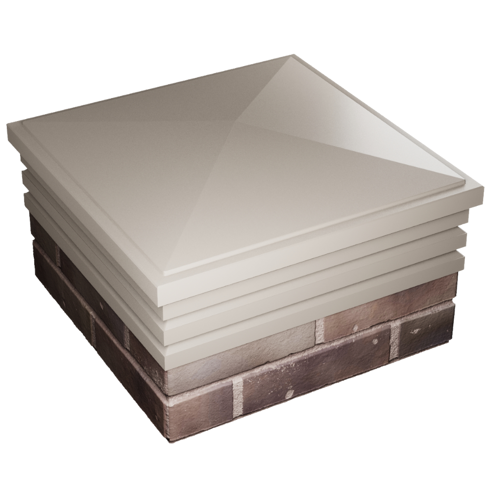 Колпак Zking Бона ХайТек Бежевый на столб 2х2 кирпича (513х513мм) в Октябрьском фото