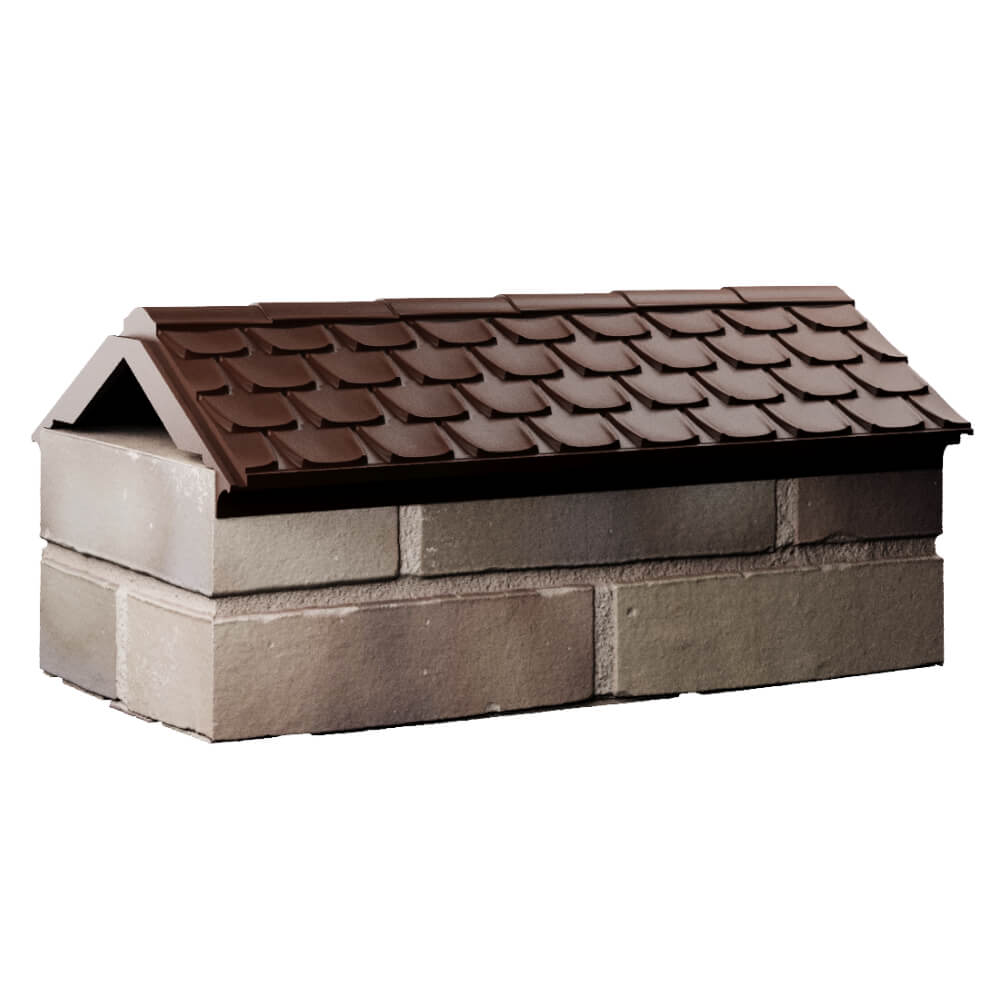 Парапет Zking Эльбрус Коричневый с посадкой на 1 кирпич (255мм) Октябрьский фото