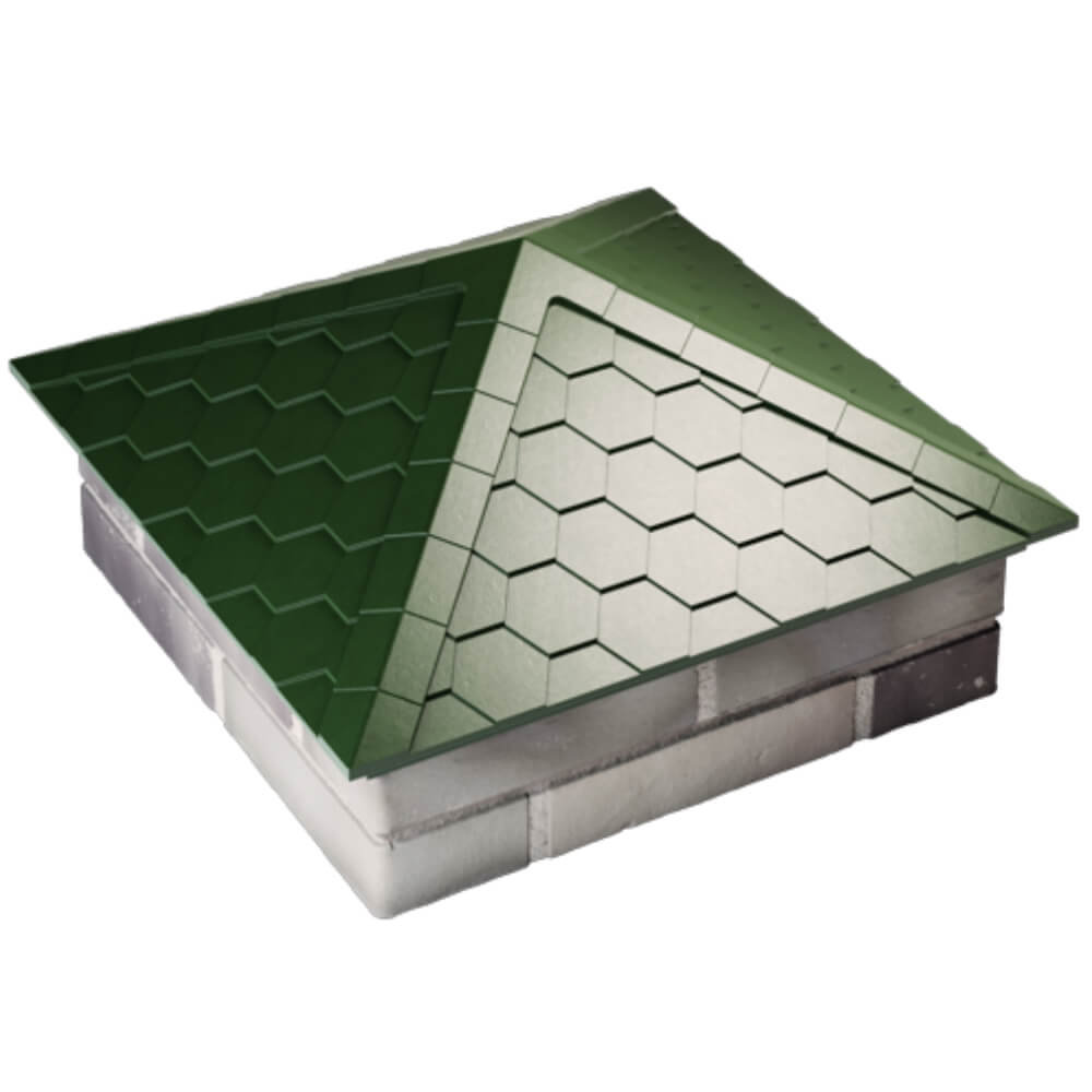 Колпак Zking Эверест Зеленый на столб 2х2 кирпича (535х535мм)