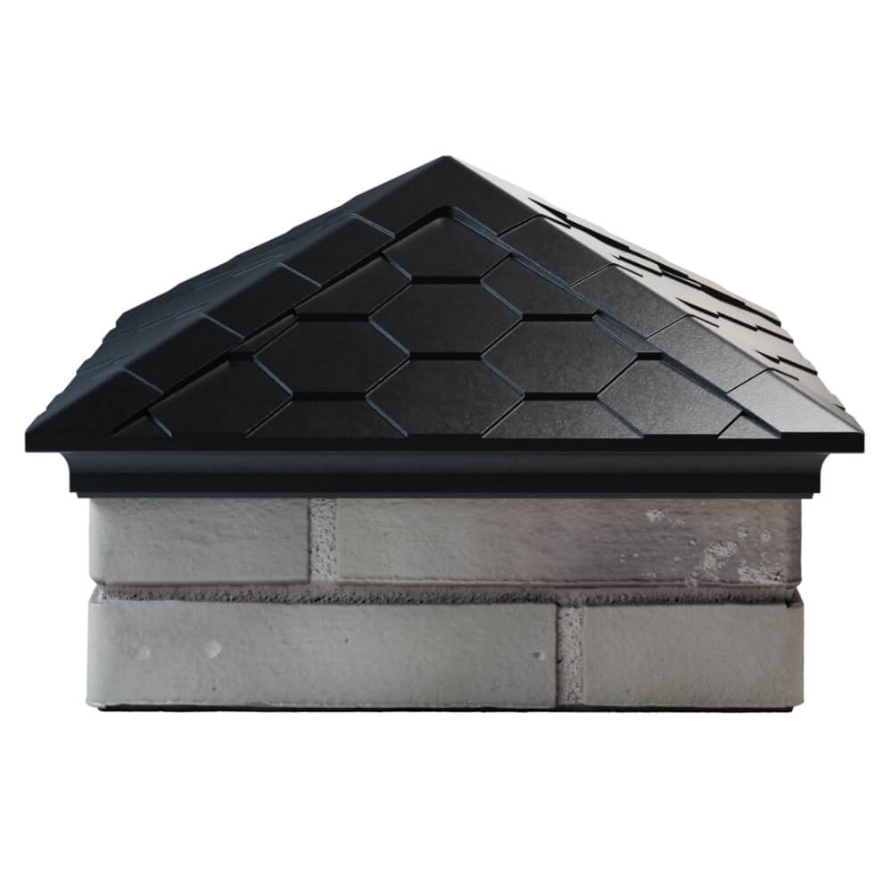 Колпак Zking Эверест Черный на столб 1.5х1.5 кирпича (390х390мм)