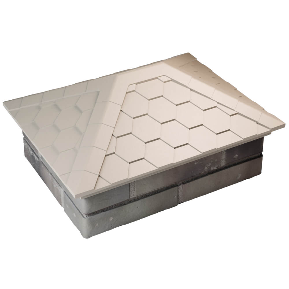 Колпак Zking Эверест Бежевый на столб 2х1.5 кирпича (520х390мм)