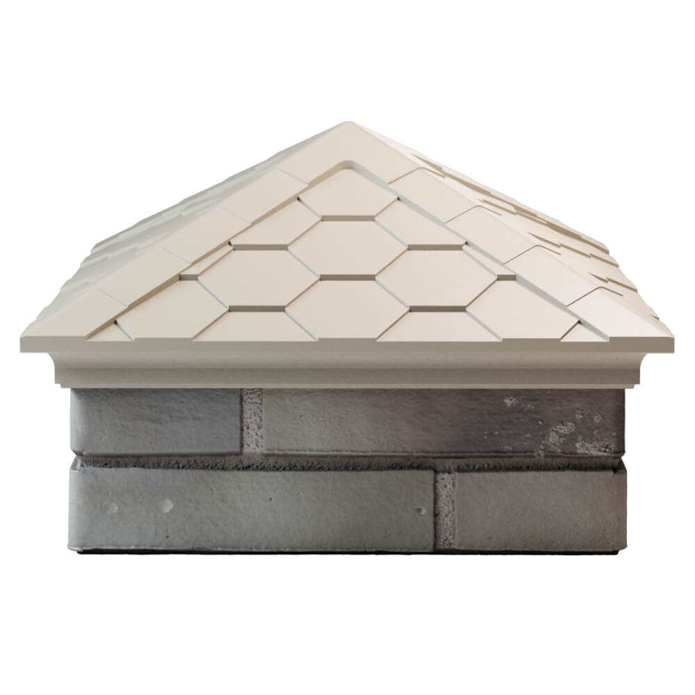 Колпак Zking Эверест Бежевый на столб 1.5х1.5 кирпича (390х390мм)