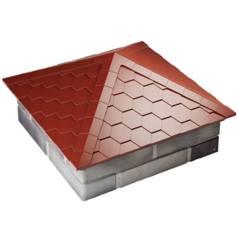 Колпак Zking Эверест Красный на столб 2х2 кирпича (535х535мм)